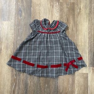 Bonnie Jean Dress 18 Month Black Grey Red Plaid Christmas Dress Short Sleeve